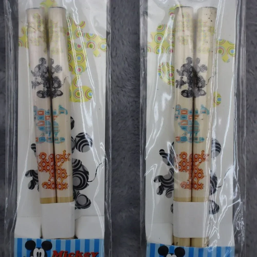 Disney Mickey Bamboo Chopsticks Chopstick 3 - 21cm & 2 - 33cm 5 total packs